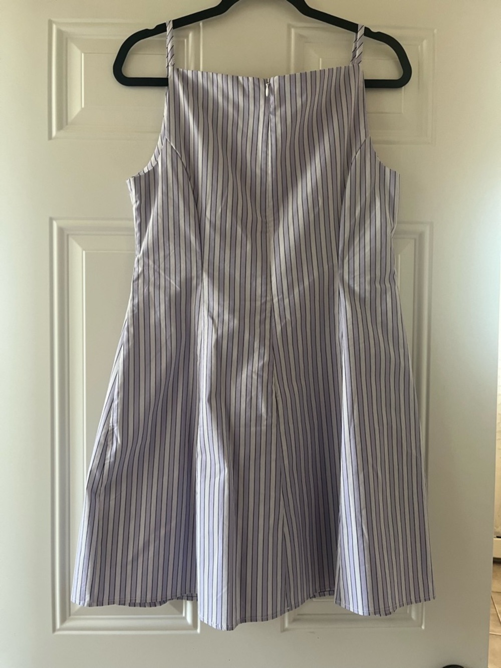 Striped White and Navy Summer Mini Dress - Picture 4 of 7
